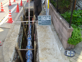水道管耐震化 (5)耐震構造を有した新しい水道管の埋設状況