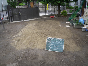 幼稚園園庭水たまり解消の為雨水浸透ハニカムトレンチ設置 (7)