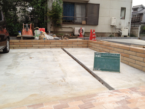 個人宅外構工事 (8)土間コンクリート打設完了